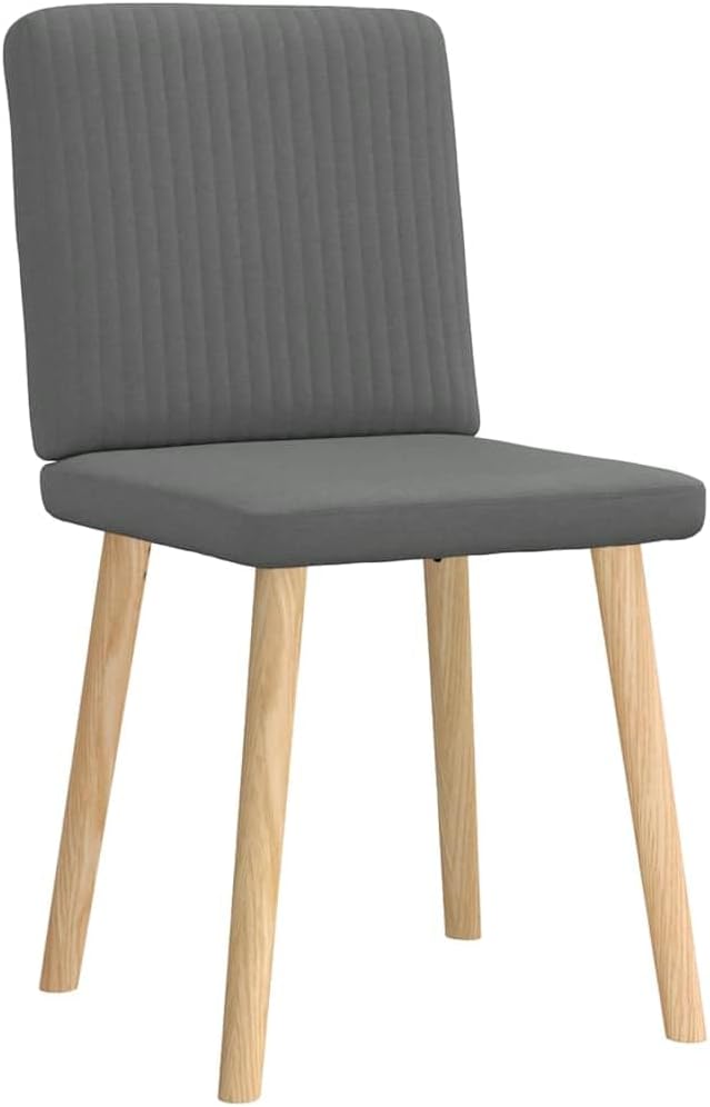 Dining Chair Set of 2 Dark Grey, 8.4"x7"x13.3" Modern Rubberwood Accent Seating with Memory Foam for Kitchen Dining Room and Small Living Spaces