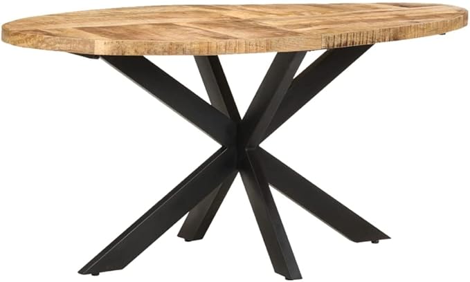 Dining Table,Round Dining Table,Writing Desk, Computer Desk, Balcony Table,for Home, Restaurant, bar, Pub, Bistro, Coffee Shop, Kitchen Island, 63"x35.4"x29.5" Rough Mango Wood