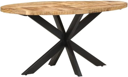 Dining Table,Round Dining Table,Writing Desk, Computer Desk, Balcony Table,for Home, Restaurant, bar, Pub, Bistro, Coffee Shop, Kitchen Island, 63"x35.4"x29.5" Rough Mango Wood