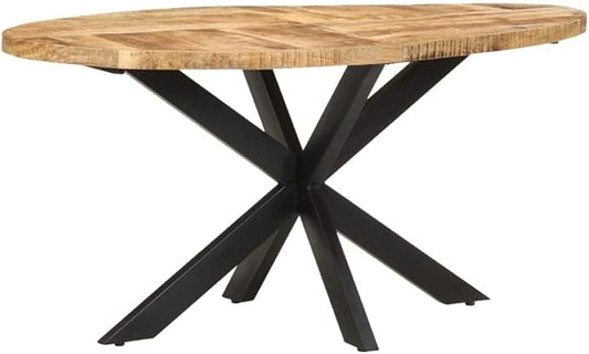 Dining Table,Round Dining Table,Writing Desk, Computer Desk, Balcony Table,for Home, Restaurant, bar, Pub, Bistro, Coffee Shop, Kitchen Island, 63"x35.4"x29.5" Rough Mango Wood