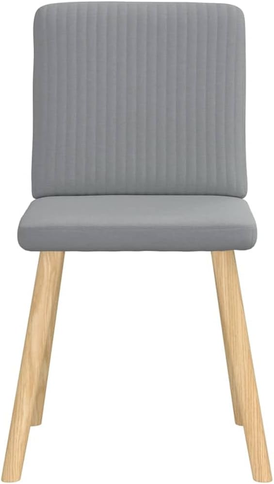 Modern Fabric Dining Chairs 2 PCS Light Gray with Comfortable Foam Seats - Sturdy Metal and Wood Frame for Kitchen Living Room Furniture