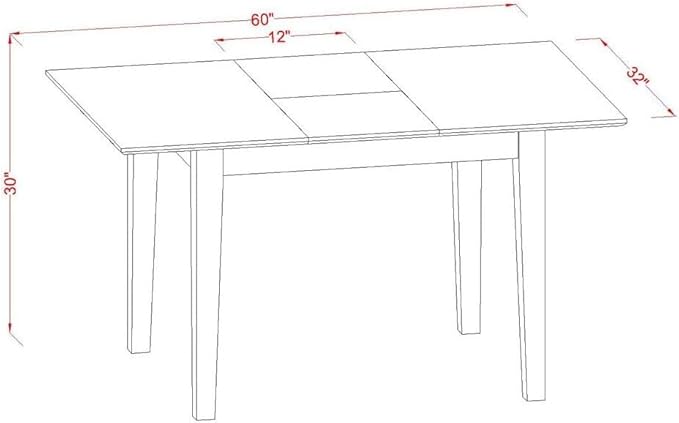 HomeStock 7 Piece Dining Table Set Consist of a Rectangle Dining Room Table with Leaf and 6 Wooden Seat Chairs, 32x60 Inch, Mahogany