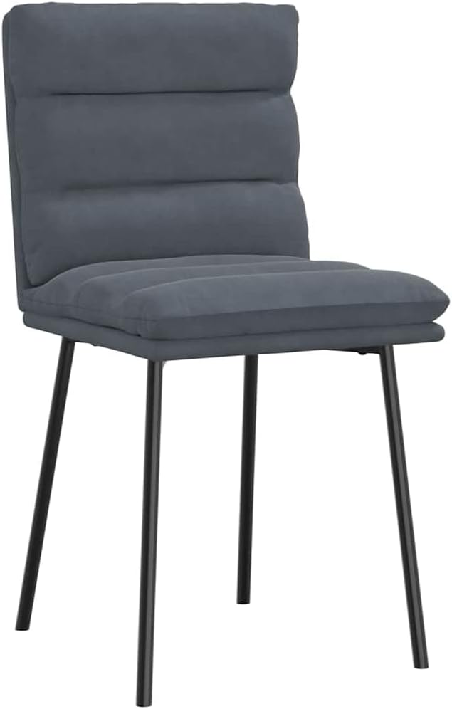 4-Piece Dark Gray Velvet Dining Chairs Set with Metal & Wood Frame, Comfortable Modern Accent Chairs for Kitchen, Living Room, Bedroom