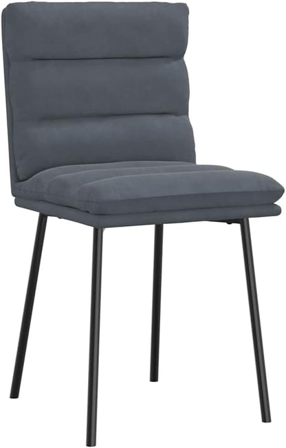 4-Piece Dark Gray Velvet Dining Chairs Set with Metal & Wood Frame, Comfortable Modern Accent Chairs for Kitchen, Living Room, Bedroom