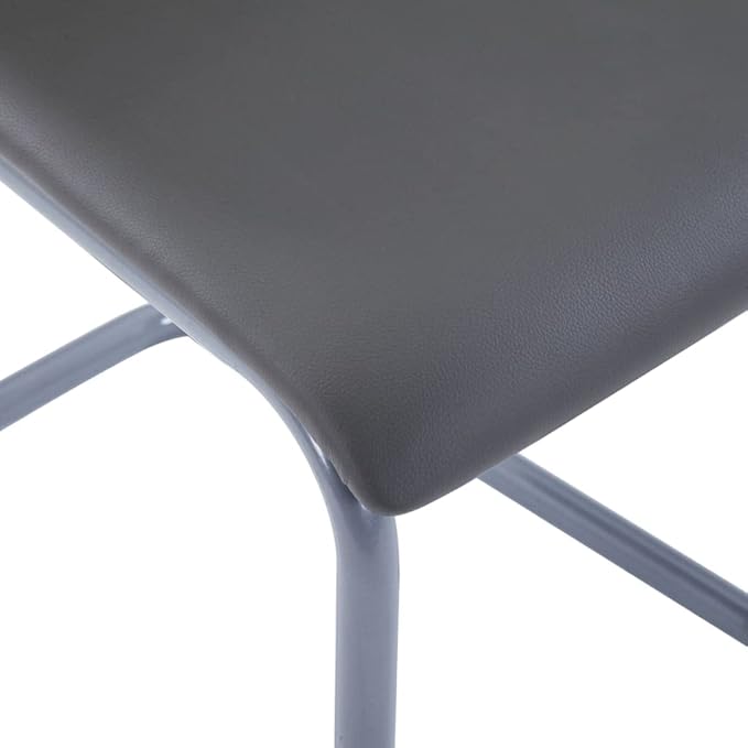 Modern Cantilever Dining Chairs 4 Pcs Gray Faux Leather Upholstered Accent Chairs with Steel Frame for Dining Room Kitchen Office