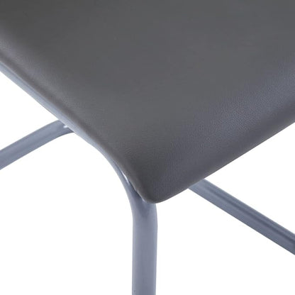 Modern Cantilever Dining Chairs 4 Pcs Gray Faux Leather Upholstered Accent Chairs with Steel Frame for Dining Room Kitchen Office