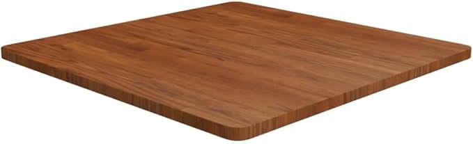 31.5 x 31.5 in Solid Oak Wood Table Top Dark Brown Painted Square Butcher Block Countertop Durable Rustic for Dining Room Kitchen Office Desk