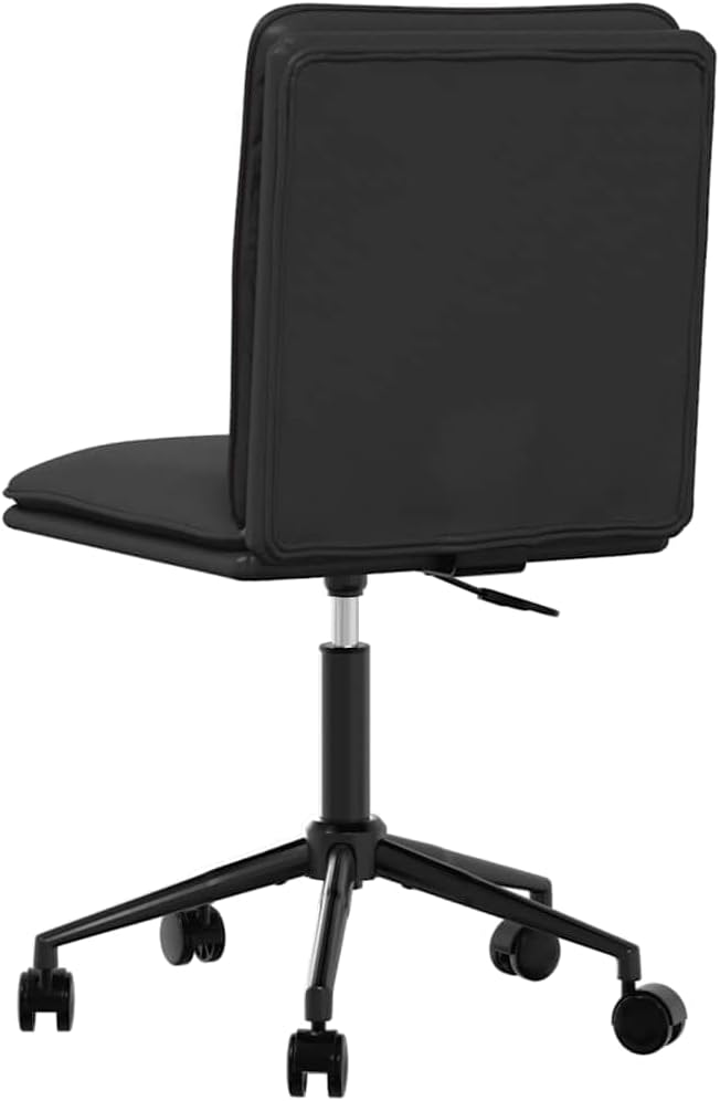 6-Piece Black Faux Leather Dining Chairs Set with Adjustable Height, Modern Kitchen & Living Room Furniture, Thick Foam Seats and Sturdy Metal Frame