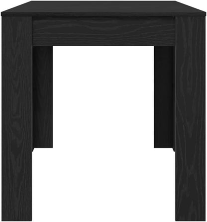 Dining Table 55"x29" Black Oak Poly Rattan Kitchen & Dining Room Table with Steel Frame Easy Assembly Patio Outdoor Table for Garden Terrace