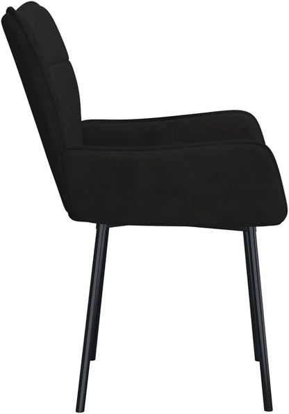 Modern Velvet Dining Chairs Set of 2 Black Kitchen Chairs with Sturdy Metal Frame - Comfortable Ergonomic Design for Dining Room Kitchen Living Room Furniture