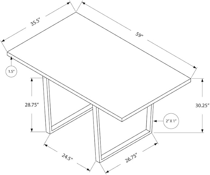 Rectangular Dining Table with Grey Laminate Top and Chrome Metal Legs for Kitchen or Dining Room