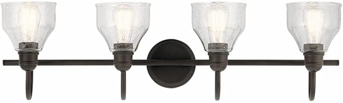 Kichler Avery 33.25" 4 Light Vanity Light with Clear Seeded Glass Olde Bronze®
