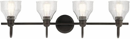 Kichler Avery 33.25" 4 Light Vanity Light with Clear Seeded Glass Olde Bronze®