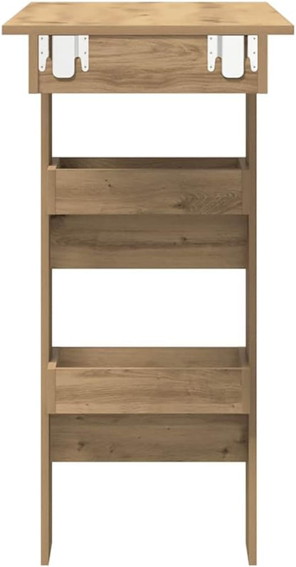 Wall Bar Table Brown 17.7x40.2x40.7 in Engineered Wood Small Dining Table with Storage Bar Height for Kitchen Living Room Studio