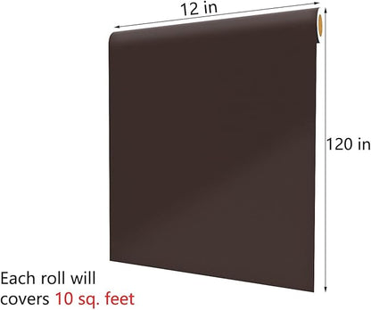 Decotalk Dark Brown Wallpaper 12 x120 inch Matte Solid Brown Self Adhesive Wallpaper Peel and Stick Brown Contact Paper Removable Wall Covering for Cabinets Drawers Shelves Bedroom Walls Desk Table