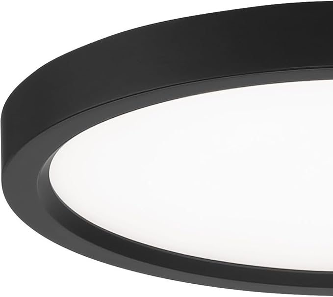 Minka Lavery 711-66A-L Vantage LED Flush Mount, 1-Light, 20 Total Watts, 11-in H x 1-in W, Coal Black