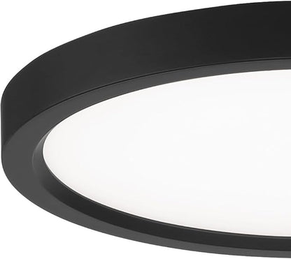 Minka Lavery 711-66A-L Vantage LED Flush Mount, 1-Light, 20 Total Watts, 11-in H x 1-in W, Coal Black