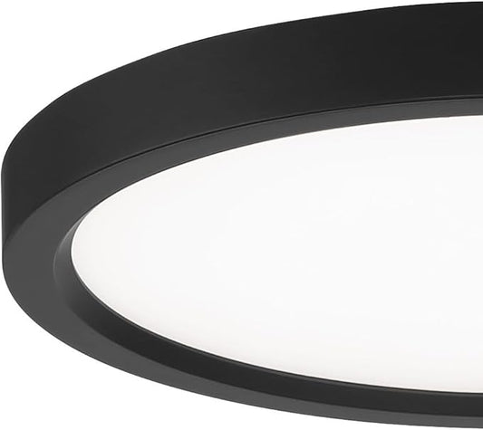 Minka Lavery 711-66A-L Vantage LED Flush Mount, 1-Light, 20 Total Watts, 11-in H x 1-in W, Coal Black