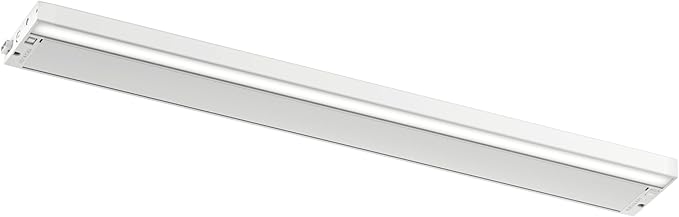 Kichler 6U Series 30" 120V LED Under Cabinet Light in White, Adjustable Light Temperature, 2700K and 3000K, (30" L x 4.25" x 1" H), 6UCSK30WHT