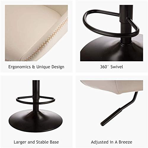 Glitzhome 3-Piece Pub Table and Chairs, Square Bar Height Adjustable Swivel PU Leather Bar Stools Set of 2, Rustic Dining Room Tables for Kitchen Island Bistro Office Living Room Small Space
