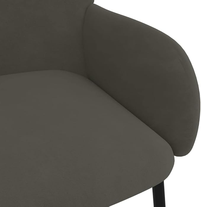Set of 2 Dark Grey Modern Dining Chairs with Velvet Upholstery Ergonomic Design for Comfortable Seating in Dining Room Kitchen