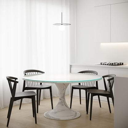 Royalty 60" Inch Round Tempered Glass Table Top – Clear Table Top Glass – Useful for Replacement, Tabletop Protector, Patio, Dining, Coffee, Desks - 1/4" Thick Flat Polished Edge