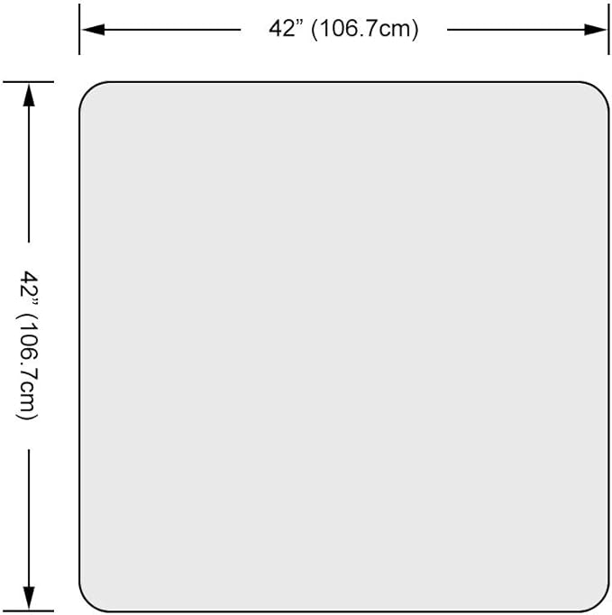 Dulles Glass 42 inch Square Glass Table Top - Tempered - 1/2" Thick Glass Surface, Safe Beveled Edge, Radius Corners, Multipurpose for Dining Table, Patio, Coffee and End Table