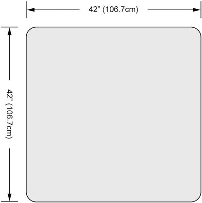 Dulles Glass 42 inch Square Glass Table Top - Tempered - 1/2" Thick Glass Surface, Safe Beveled Edge, Radius Corners, Multipurpose for Dining Table, Patio, Coffee and End Table