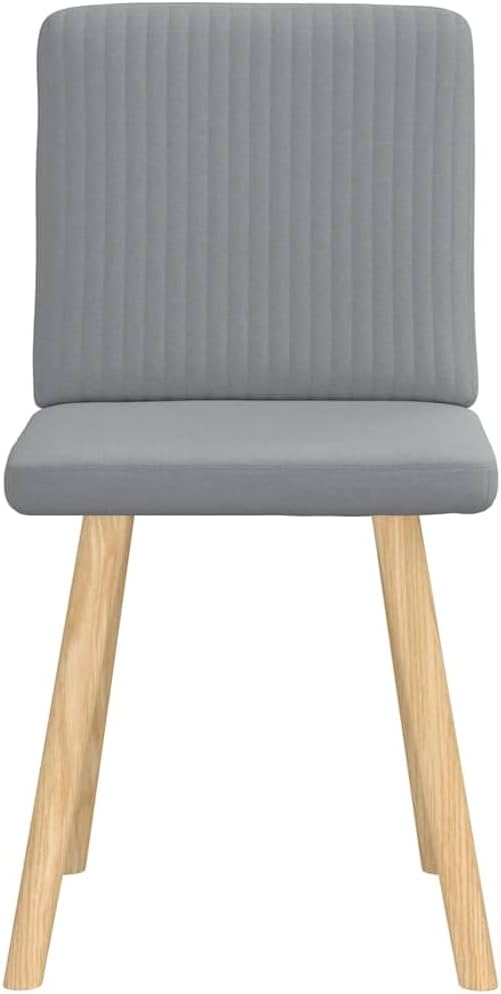 Light Grey Dining Chairs Set of 2 Modern Accent Chairs Compact Rectangular Indoor Furniture for Dining Room Kitchen Living Room with Soft Polyester Cushions