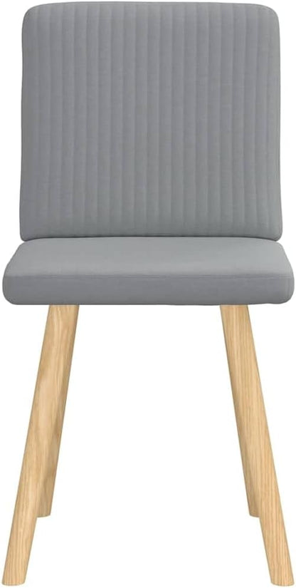 Light Grey Dining Chairs Set of 2 Modern Accent Chairs Compact Rectangular Indoor Furniture for Dining Room Kitchen Living Room with Soft Polyester Cushions
