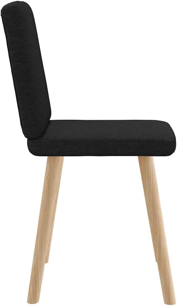 Modern Black Dining Chairs Set of 2 Upholstered Fabric Comfortable Seating with Solid Wood Frame for Dining Room Kitchen Living Room and Bedroom