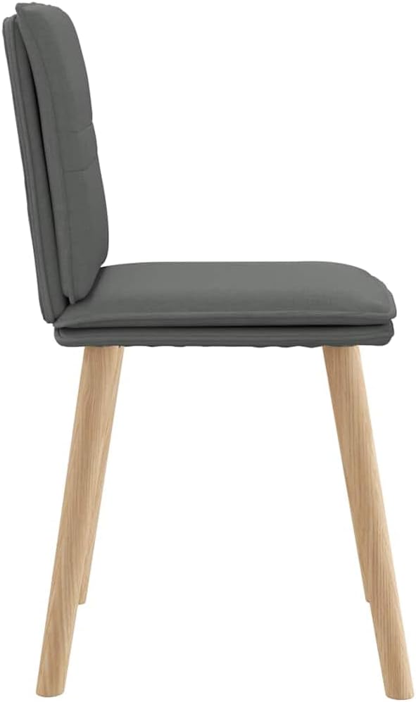 6-Piece Dark Gray Fabric Dining Chairs Set with Metal-Wood Frame, Thick Foam Seats - Modern Farmhouse Kitchen and Living Room Furniture