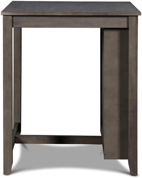 New Classic Furniture Gia Counter Table with Two Chairs and Storage Shelf, 30-Inch, Gray