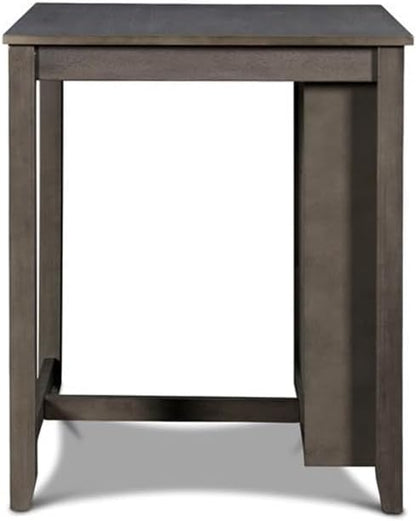 New Classic Furniture Gia Counter Table with Two Chairs and Storage Shelf, 30-Inch, Gray
