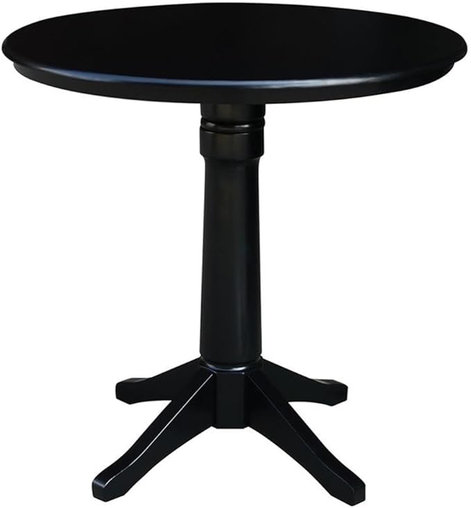 International Concepts 36" Round Top Pedestal Table-34.9" H, Black