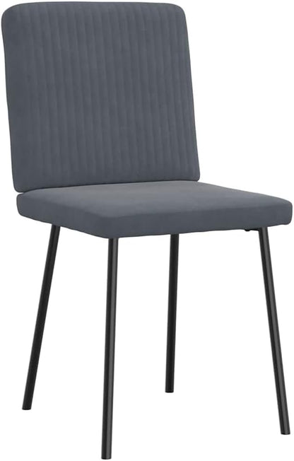 Modern Velvet Dining Chairs Set of 2 Dark Gray Accent Chairs with Metal Wood Frame - Sturdy Kitchen & Living Room Furniture, Comfortable Foam Padding