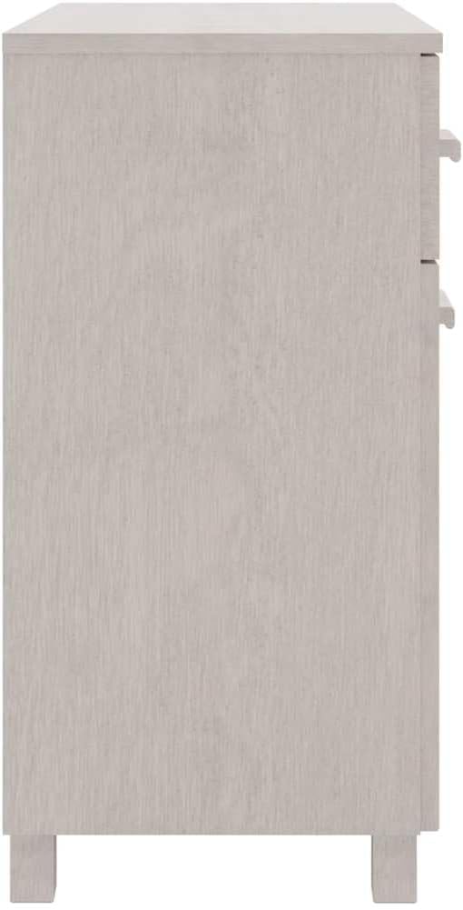 White Sideboard Buffet Cabinet with Storage, Solid Pine Wood Countertop, 31.1 x 15.7 x 31.5 in, Modern Console Table for Coffee Station, Dining Room, Kitchen or Entryway