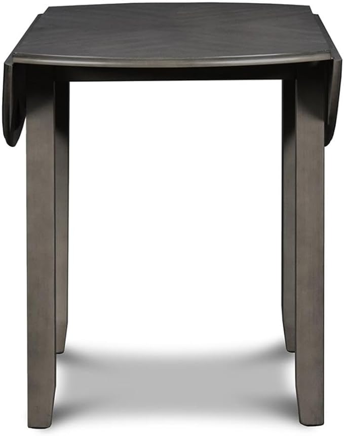 New Classic Furniture Gia 3-Piece Drop Leaf Dining Table Set with 2 Chairs, 42-Inch, Gray