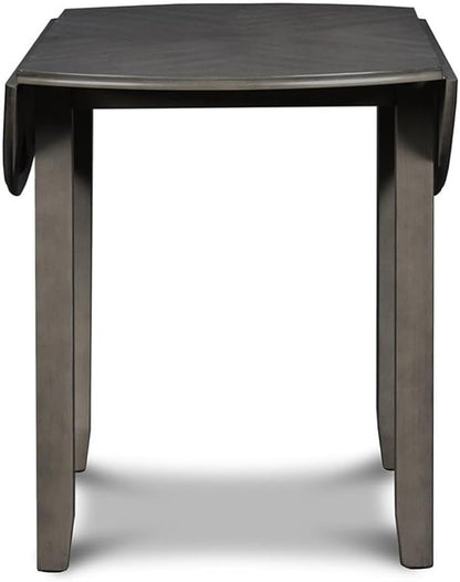 New Classic Furniture Gia 3-Piece Drop Leaf Dining Table Set with 2 Chairs, 42-Inch, Gray