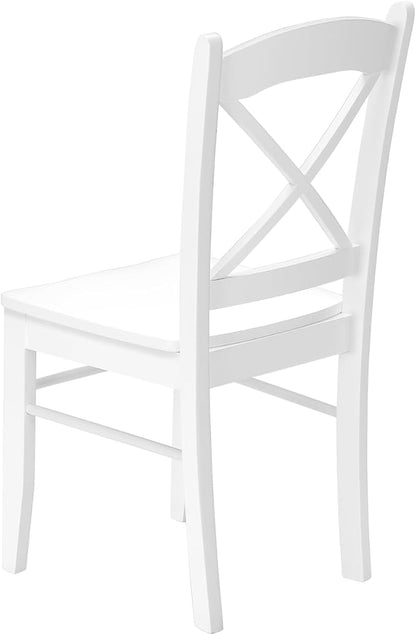 Monarch Specialties I 1320 Dining Chair, Set of 2, Side, Kitchen, Dining Room, White, Wood Legs, Transitional