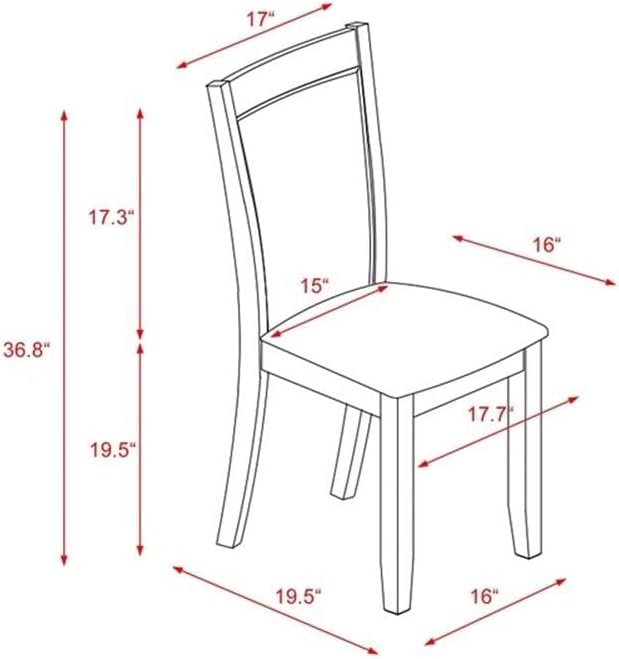 East West Furniture MZCNT32 Monza Parson Chairs - Light Beige Linen Fabric Upholstered Dining Chairs, Set of 2, Antique Walnut