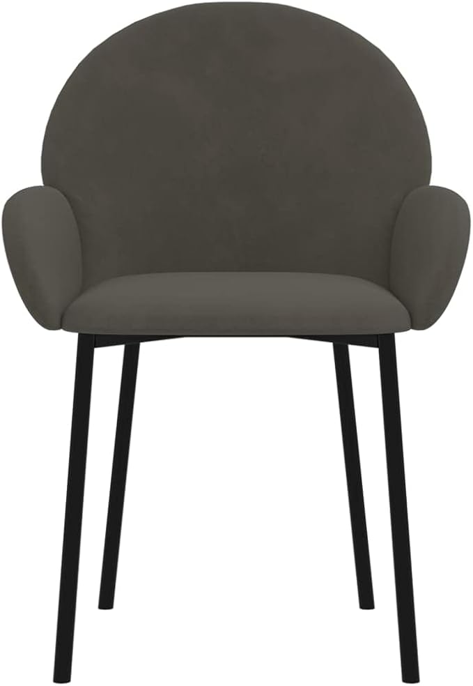 Dark Gray Velvet Dining Chairs Set of 2 Modern Accent Chairs with Metal Frame, Ergonomic Backrest for Kitchen Dining Room Bedroom Vanity Area