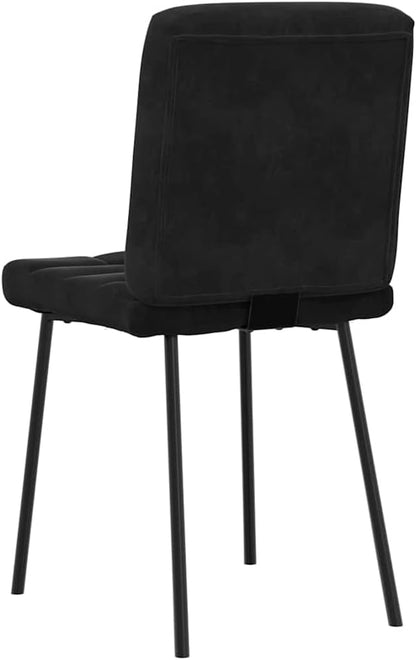 Modern Velvet Dining Chairs Set of 2 Black Accent Chairs with Thick Foam Cushion Sturdy Metal and Wood Frame for Kitchen Dining Room Living Room