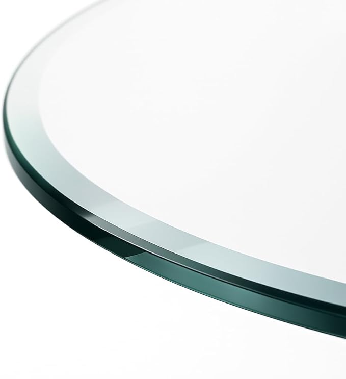 Custom Oval Tempered Glass Table Top – 1/2 Inch Thick – Beveled Edge – Made to Size – Replacement Glass for Coffee and Dining Tables