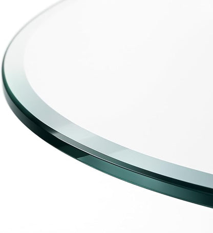 Custom Oval Tempered Glass Table Top – 1/2 Inch Thick – Beveled Edge – Made to Size – Replacement Glass for Coffee and Dining Tables