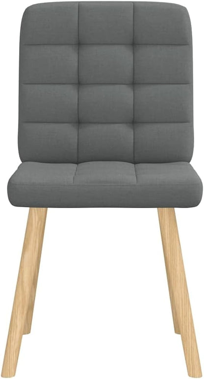 Modern Dining Chairs Set of 2, Dark Gray Polyester Upholstered, 17.7"x21.3"x33.9" Seat Height 18.7", Sturdy Metal & Rubberwood Frame, Foam Seat for Kitchen Dining Room Living Room
