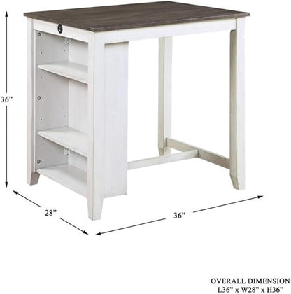 Lexicon Daye 3 Piece Wood Counter Height Dining Set in Gray and White