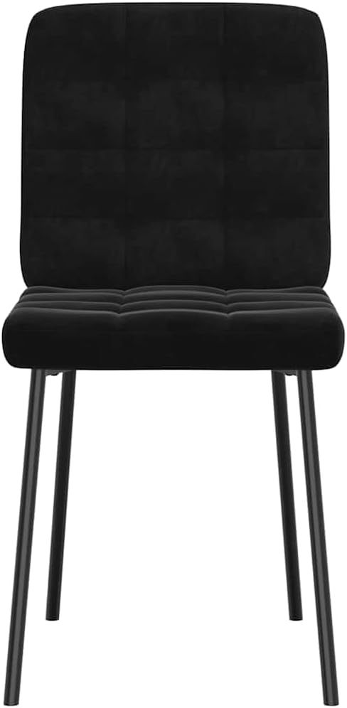 Modern Velvet Dining Chairs Set of 2 Black Accent Chairs with Thick Foam Cushion Sturdy Metal and Wood Frame for Kitchen Dining Room Living Room