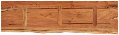 Solid Acacia Wood Live Edge Shelf Wall Mounted for Decorative Items with Shelf Supporting 165.3 lbs, Rustic Wall for Living Room, Natural Brown Acacia Wood 15.7 x 11.8 x 1.0 Inches