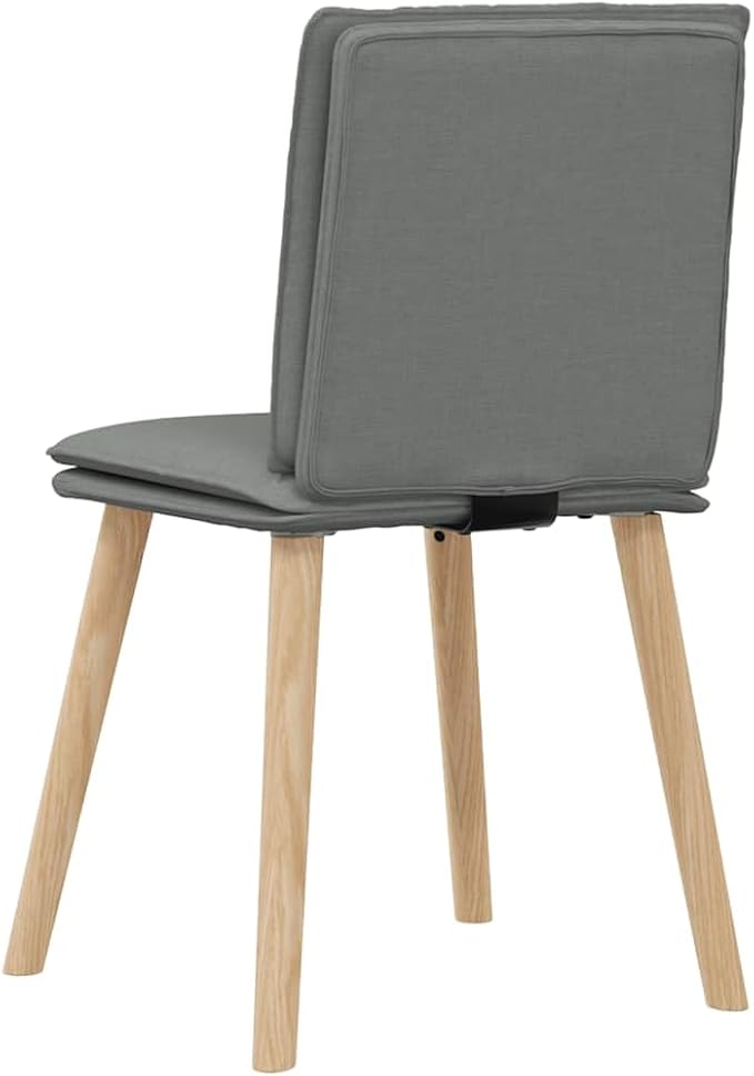 6-Piece Dark Gray Fabric Dining Chairs Set with Metal-Wood Frame, Thick Foam Seats - Modern Farmhouse Kitchen and Living Room Furniture